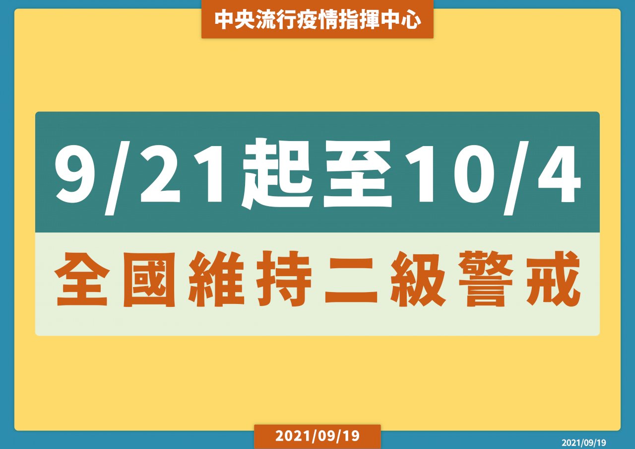 二級警戒持續至10/4 陳時中：有條件開放會展活動