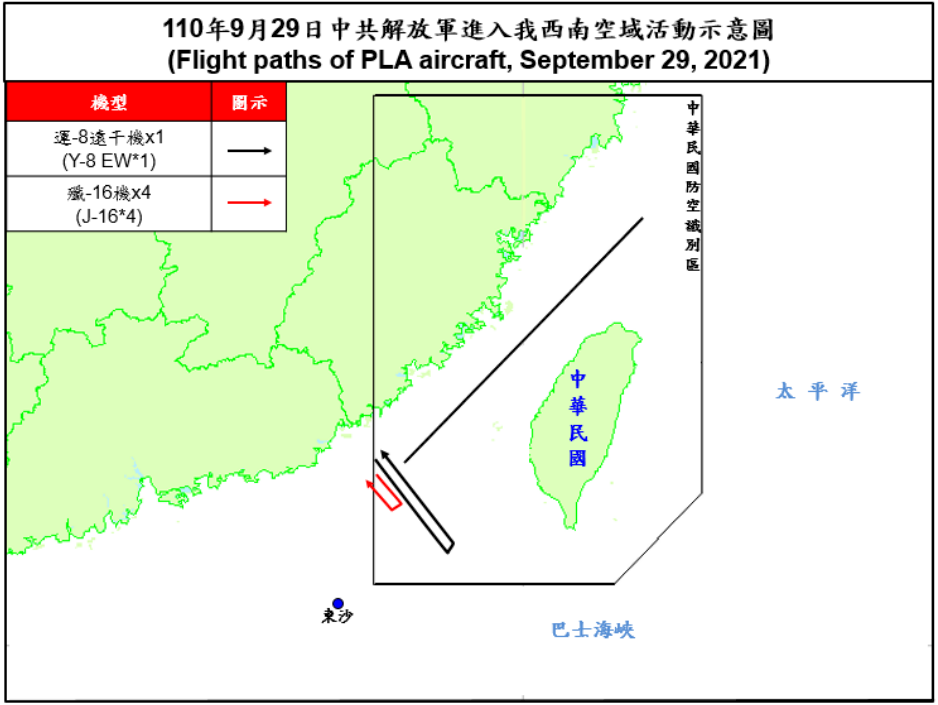 5架共機擾台ADIZ  空軍兵力應對