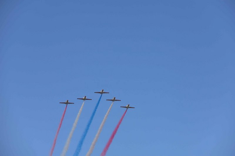 國慶空中兵力預演 44架12型機飛越總統府