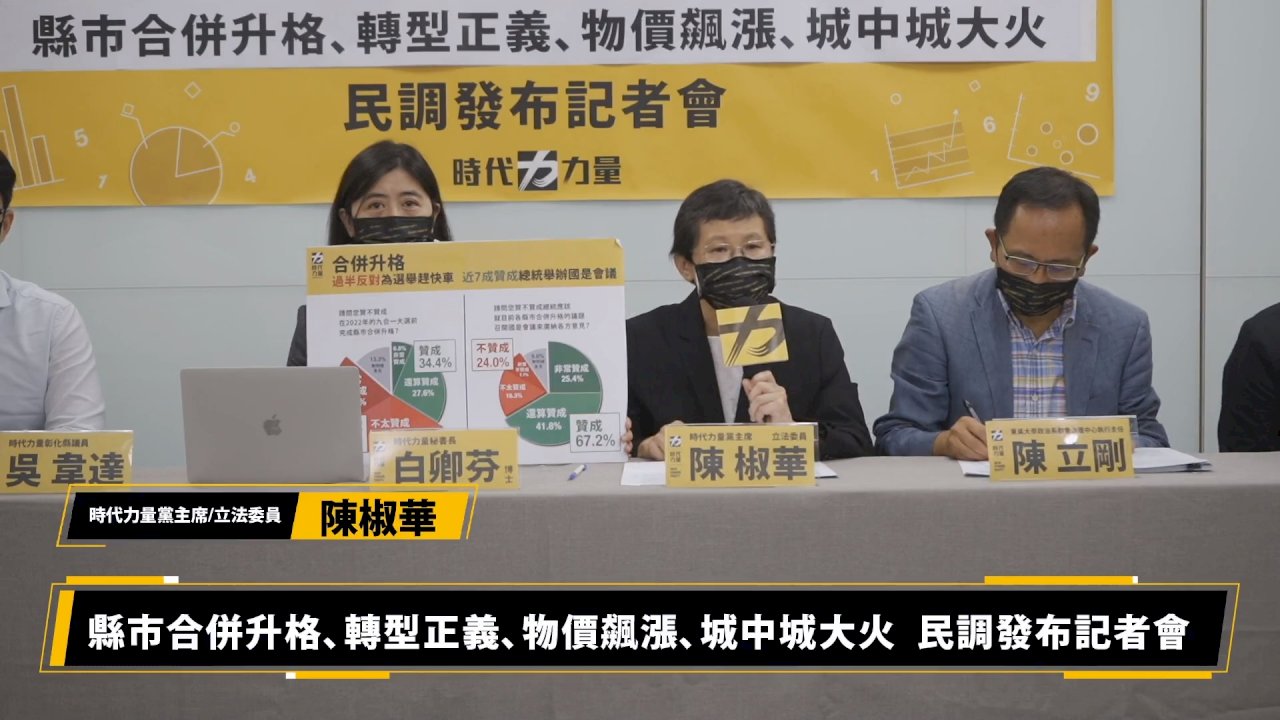 選前縣市合併升格？ 時力民調：52.3%民眾反對