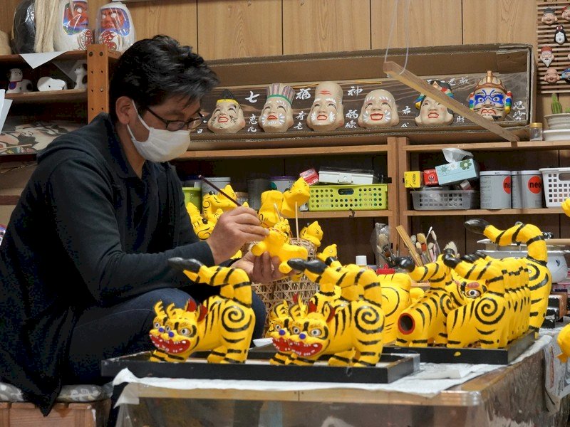 日本福島紙偶腰高虎 虎年最佳賀歲品