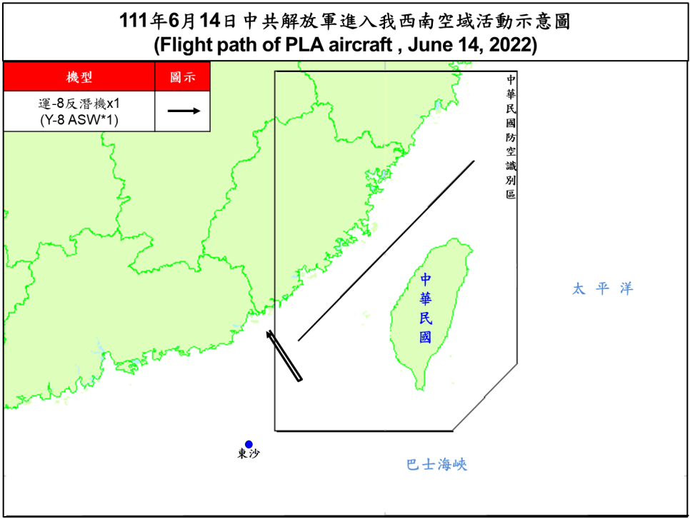 1架運8反潛機擾台ADIZ 空軍兵力應對