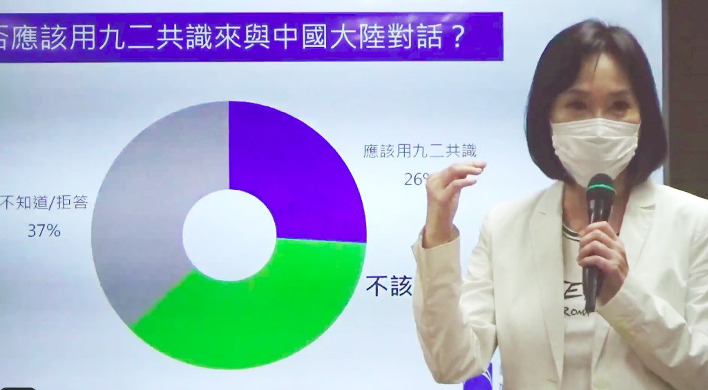 藍營民調：37%認為不該用九二共識與對岸對話