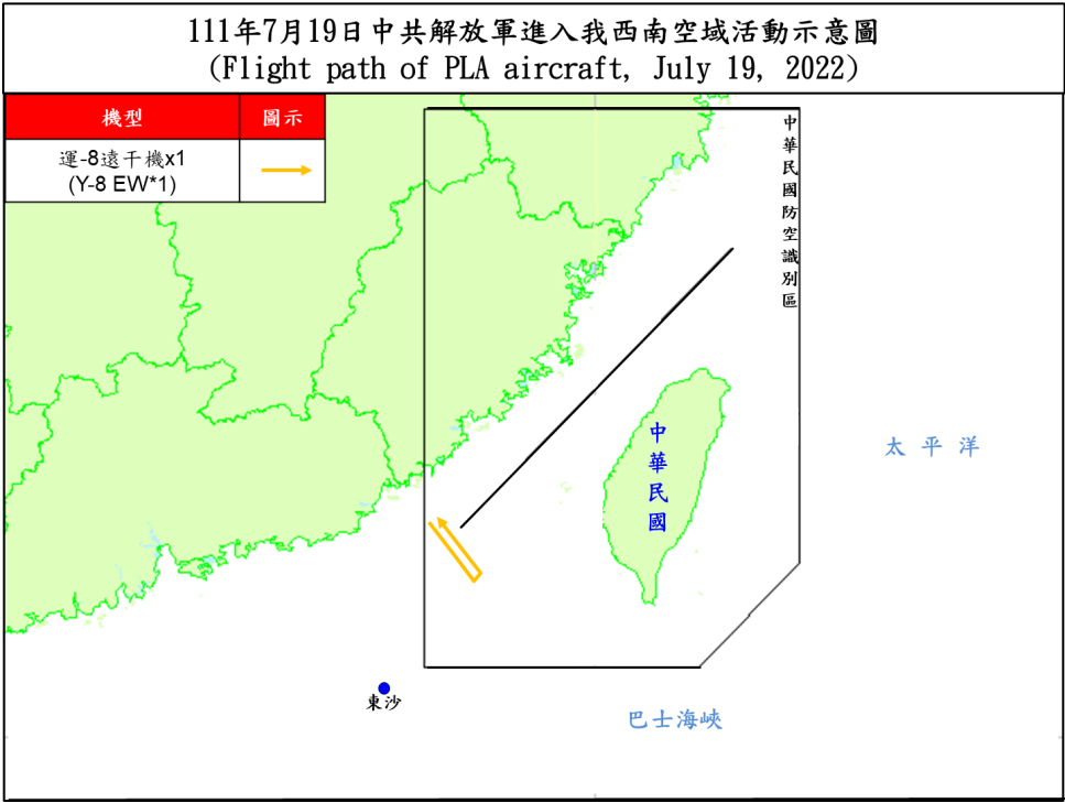 1架運8遠干機擾台西南ADIZ 空軍兵力應對