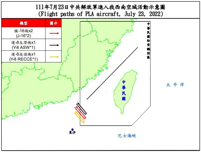 4架共機擾台西南ADIZ  空軍兵力應對