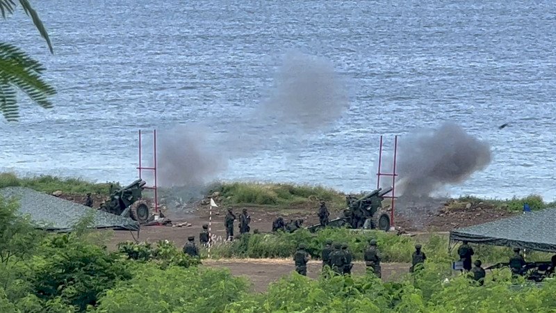 阻敵於海上！國軍155榴彈砲實彈射擊(影音)