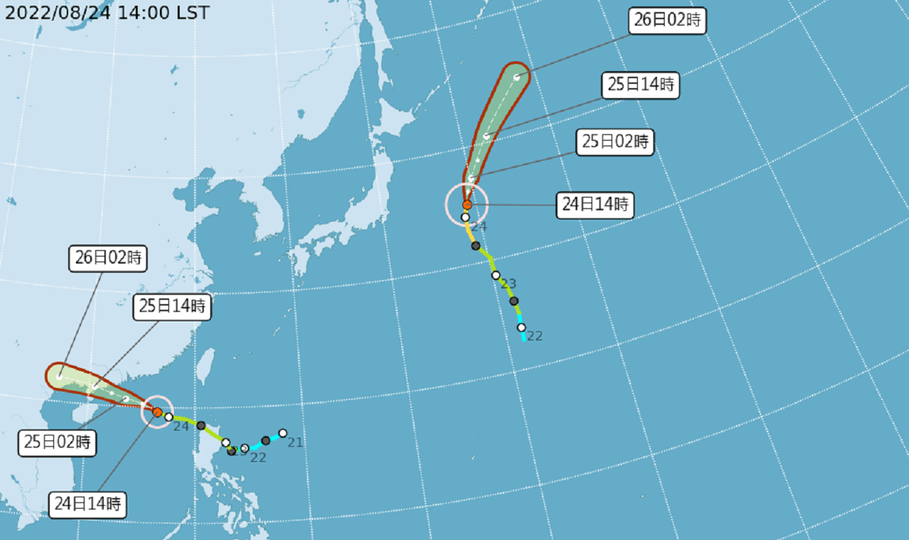 輕颱馬鞍漸遠離  25日中部以北防大雨