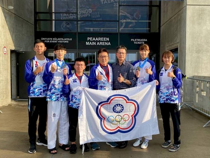 台灣跆拳道隊塔林公開賽奪1金1銀 駐處轉達總統祝賀