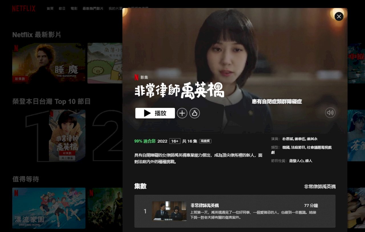 非常律師禹英禑超高人氣 自閉症在韓國引發熱議