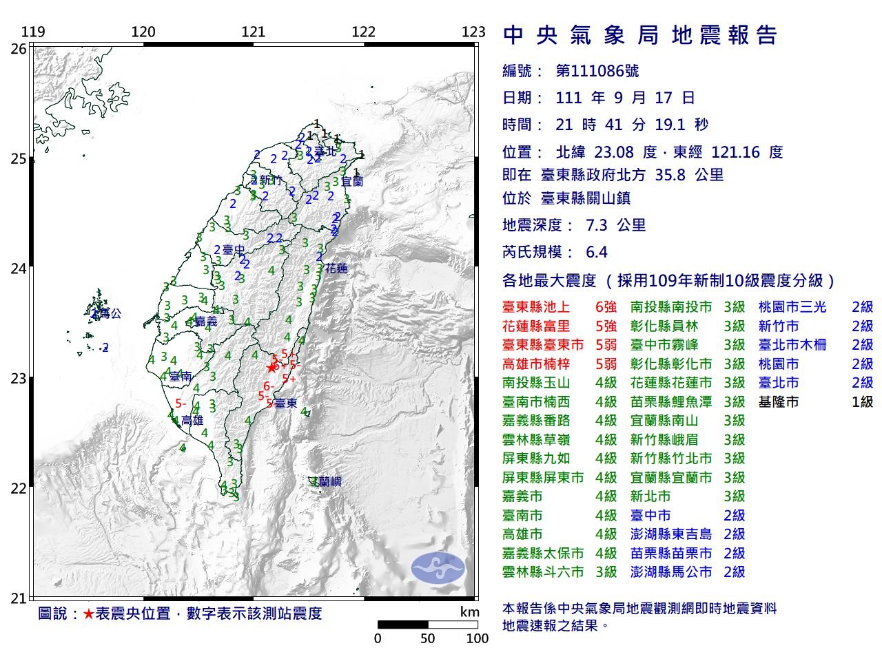地牛翻身！今晚9時41分台東關山6.4地震  全台有感