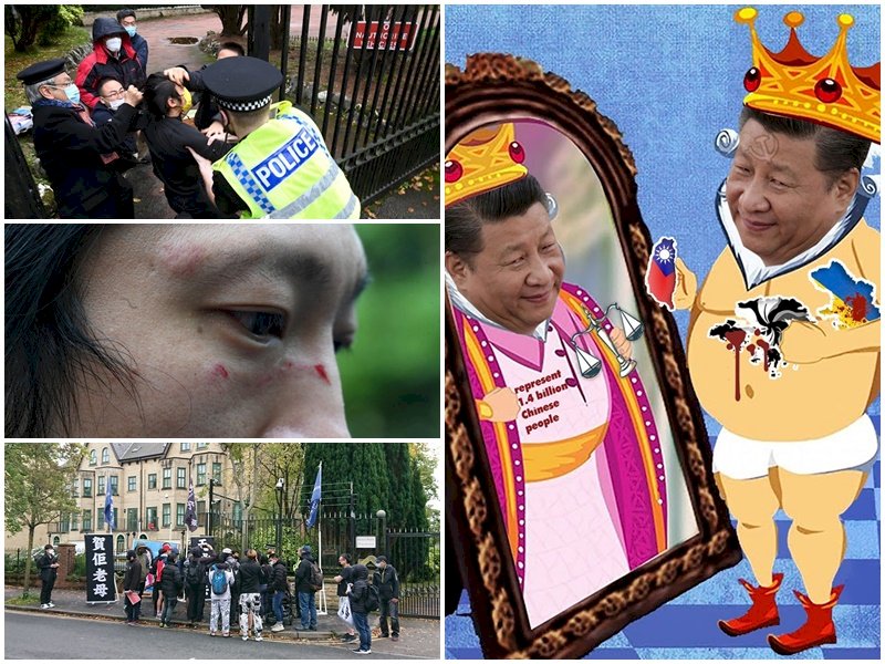 中共二十大／戰狼成黑道？中駐英外交官圍毆抗議港人