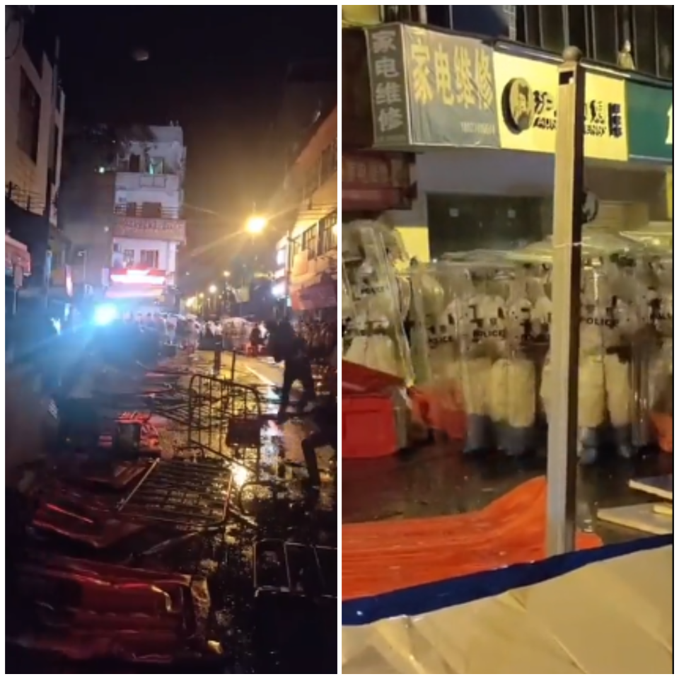 白紙革命／封控怒火延燒 廣州民眾與鎮暴警察激烈衝突