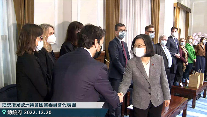 總統接見歐洲議會國貿委員會 均盼加速BIA進程