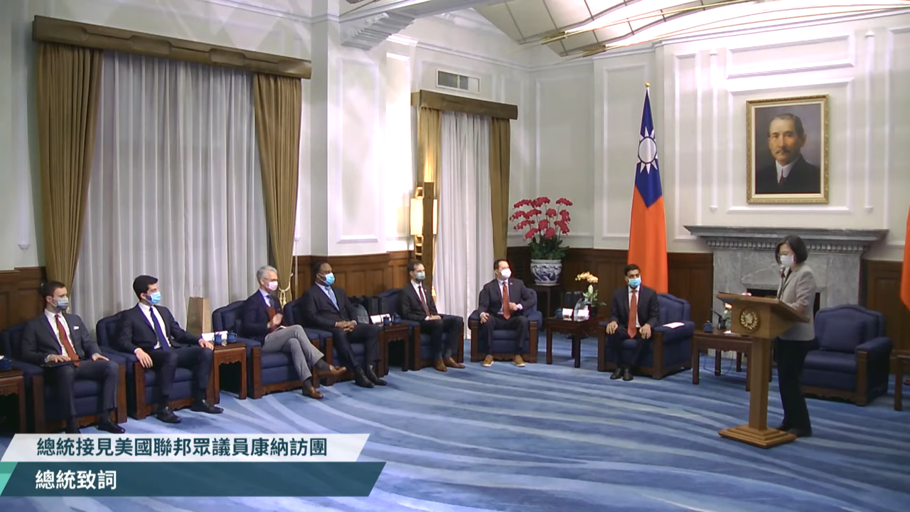 接見美跨黨派眾議員 總統：盼深化台美科技與安全合作