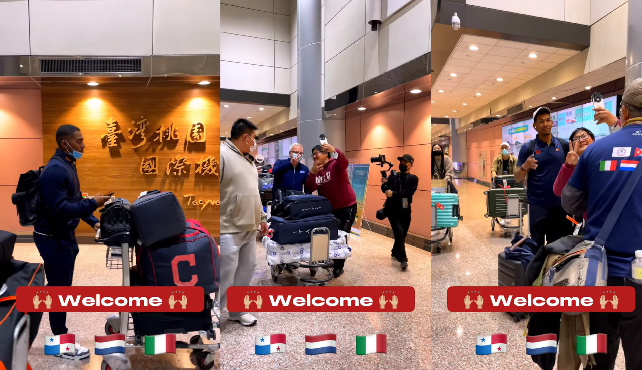 經典賽球隊陸續抵台 機場合影簽名展親和力