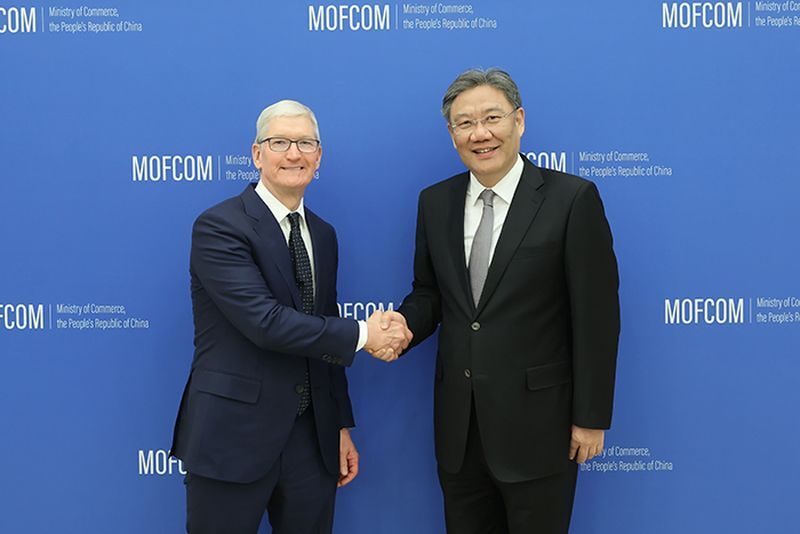 中國商務部長會庫克：願提供蘋果等外企良好環境