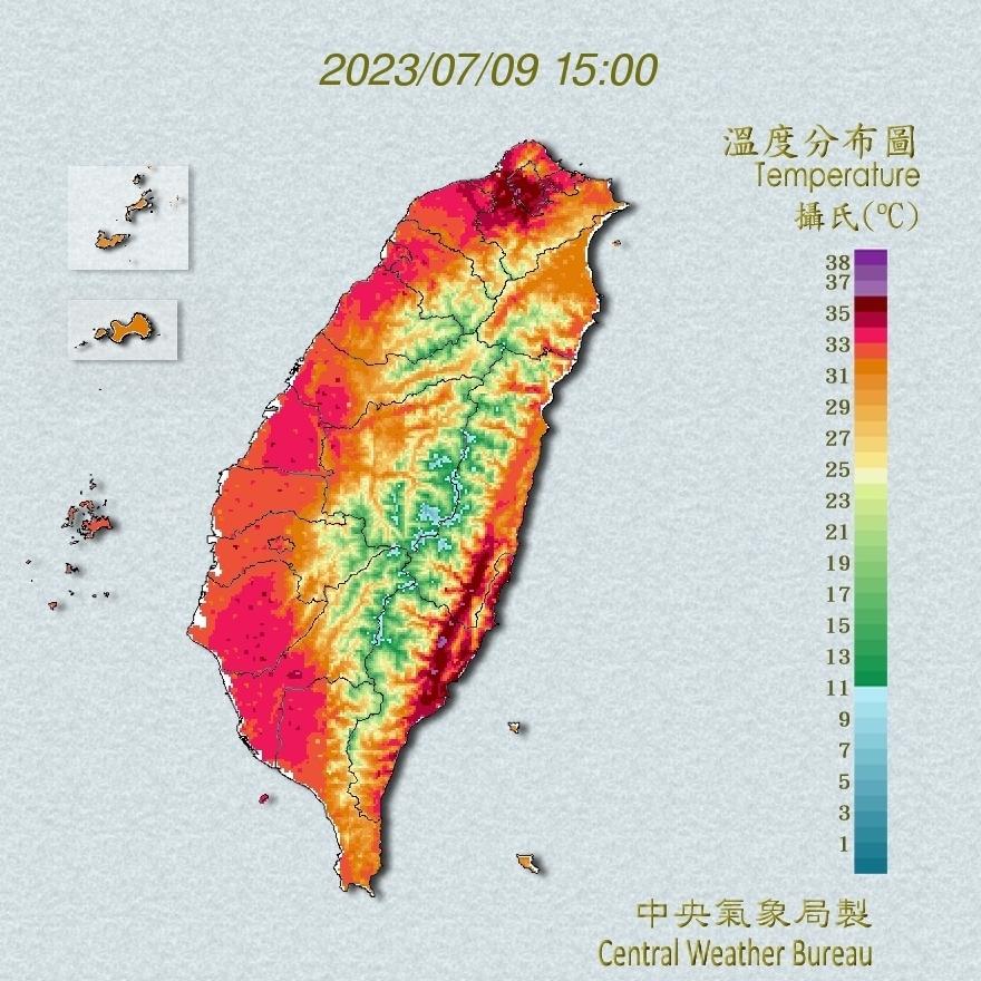 熱！ 花蓮等14縣市亮高溫燈號