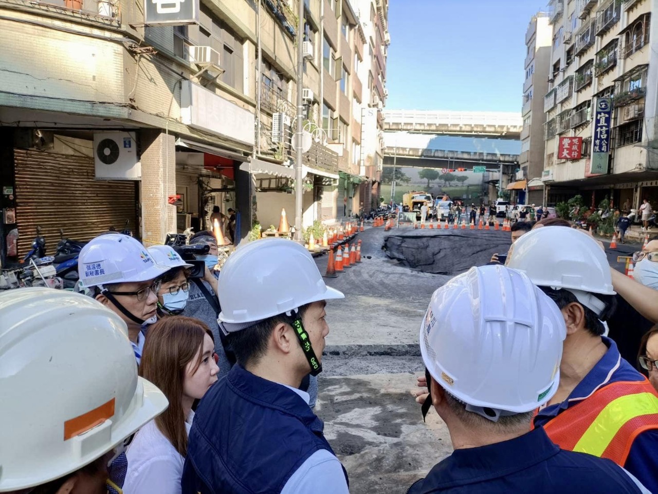 北市天坑回填無效又塌陷  蔣萬安到場視察