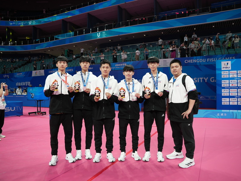台灣男團不敵中國  世大運桌球連2屆奪銀