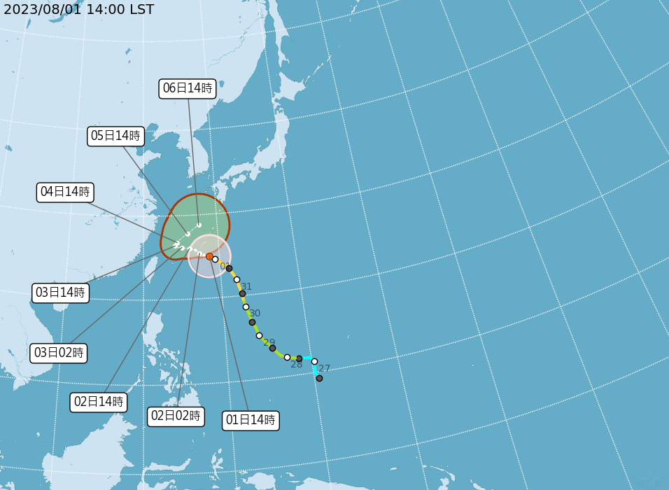中颱卡努持續進逼 氣象局今晚8：30發布海警