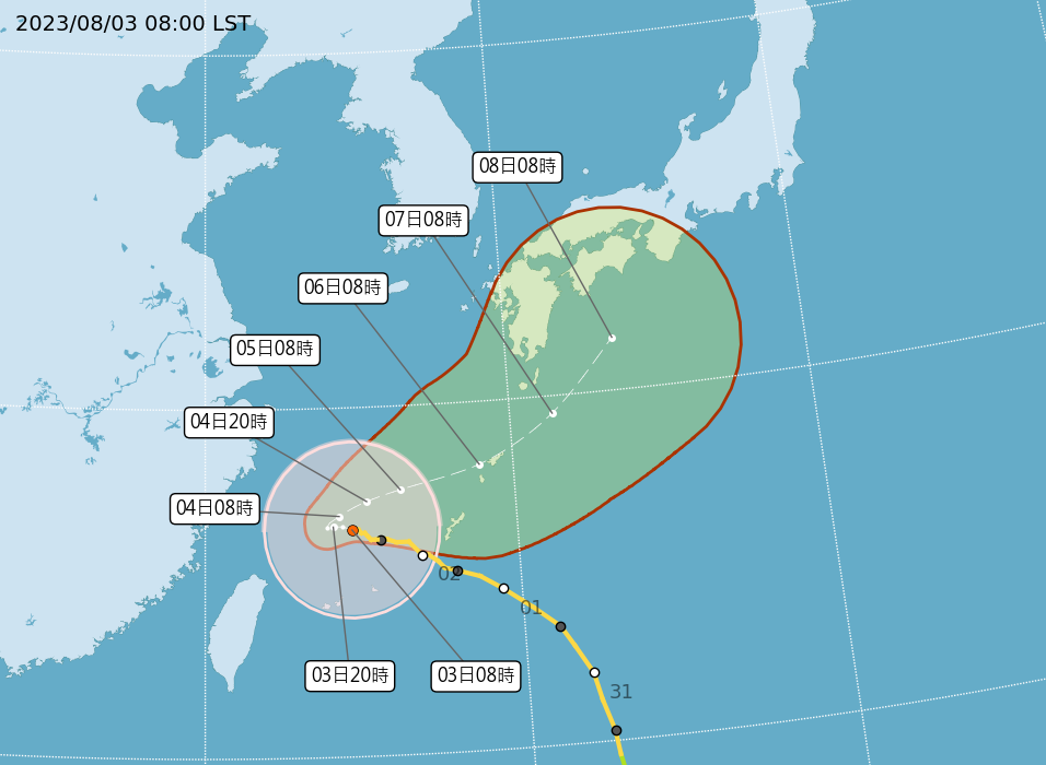 中颱「卡努」龜速 今夜至明晨離台最近