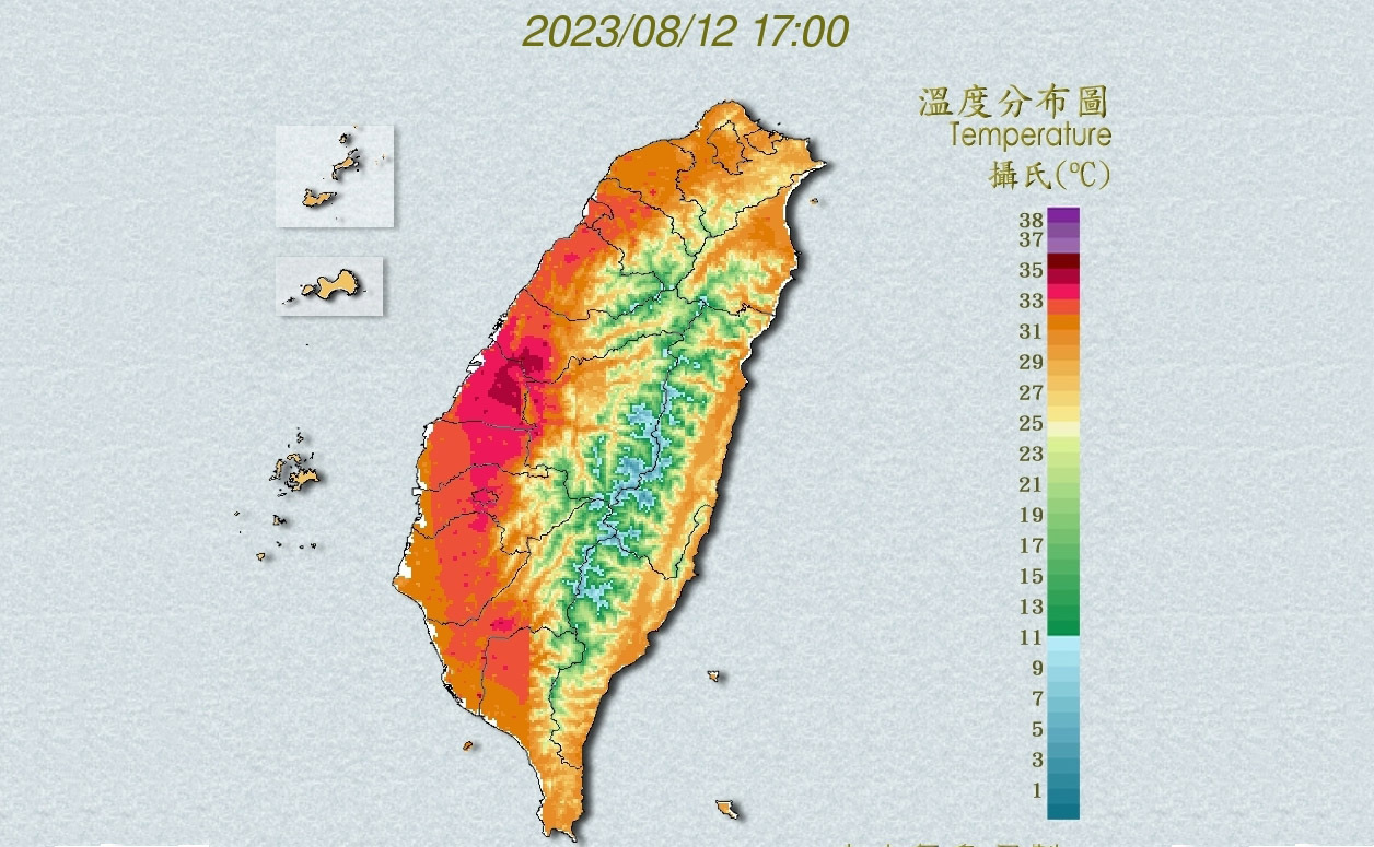 中南部6縣市高溫資訊  多地逾36度