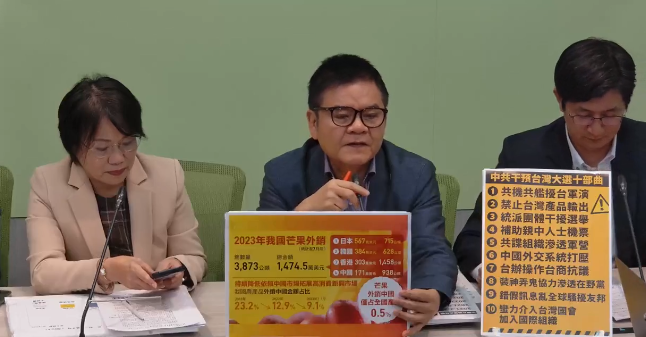 中國禁台灣芒果 民進黨籲停止無理介選並要柯侯表態