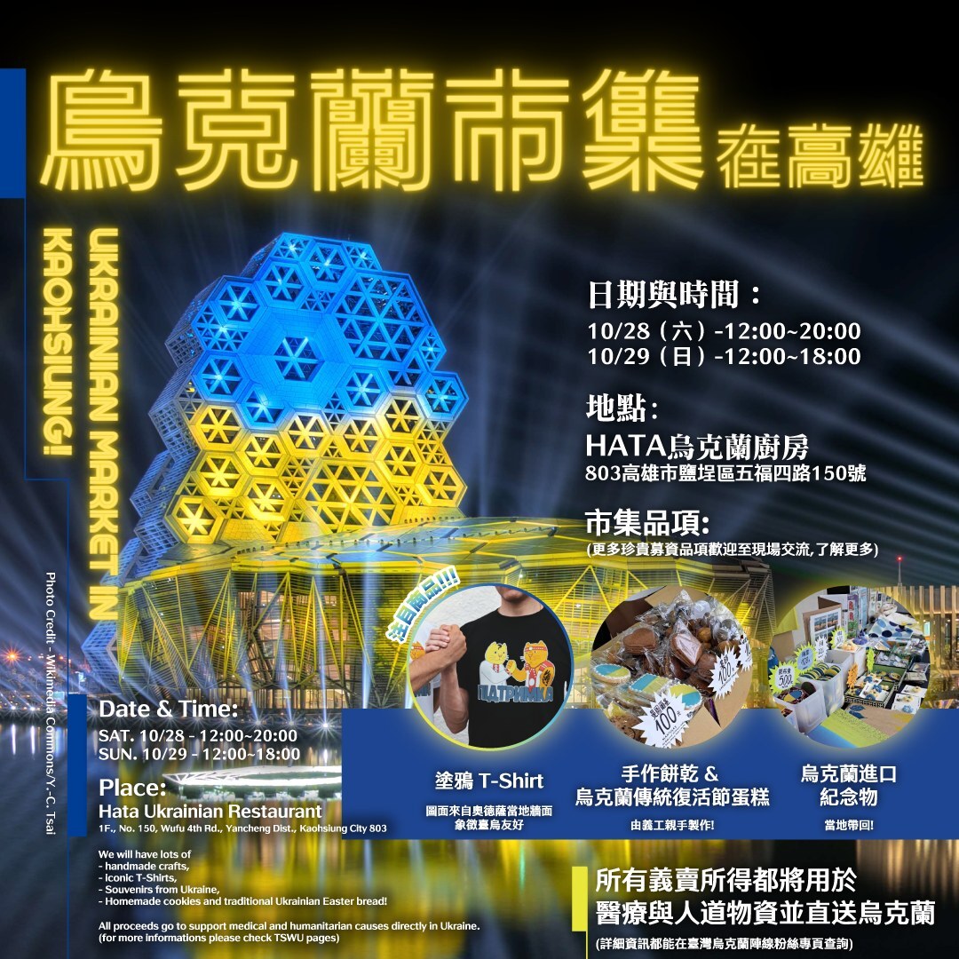 烏克蘭義賣市集在高雄 首場10/28~10/29登場