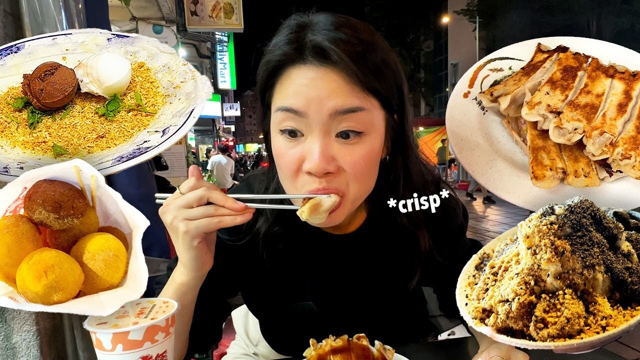 美國網紅逛台灣夜市  飽嘗美食大讚創意多元(影音)