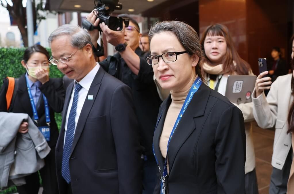 蕭美琴現身布林肯入住酒店 對選舉提問笑而不談