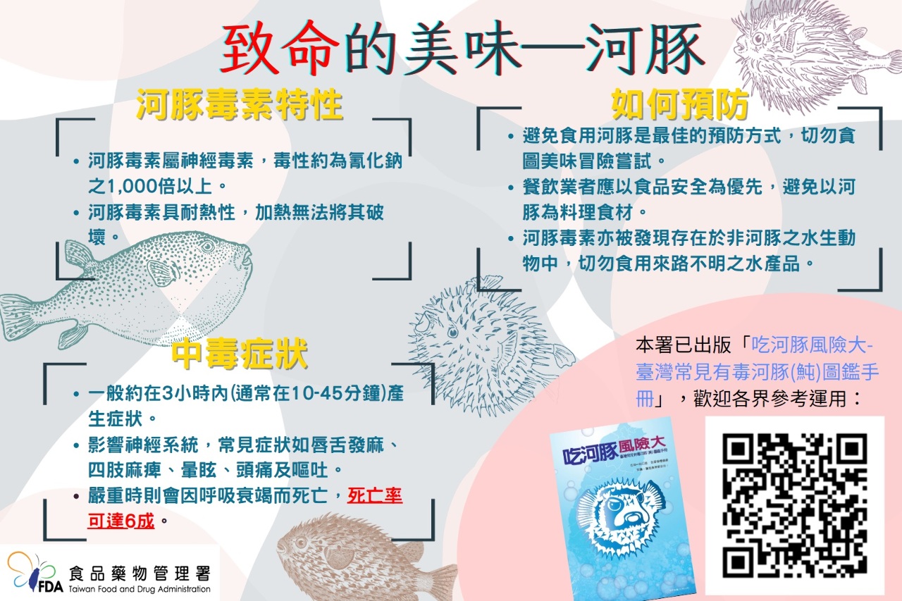 河豚神經毒素耐高溫 中毒死亡率達61%