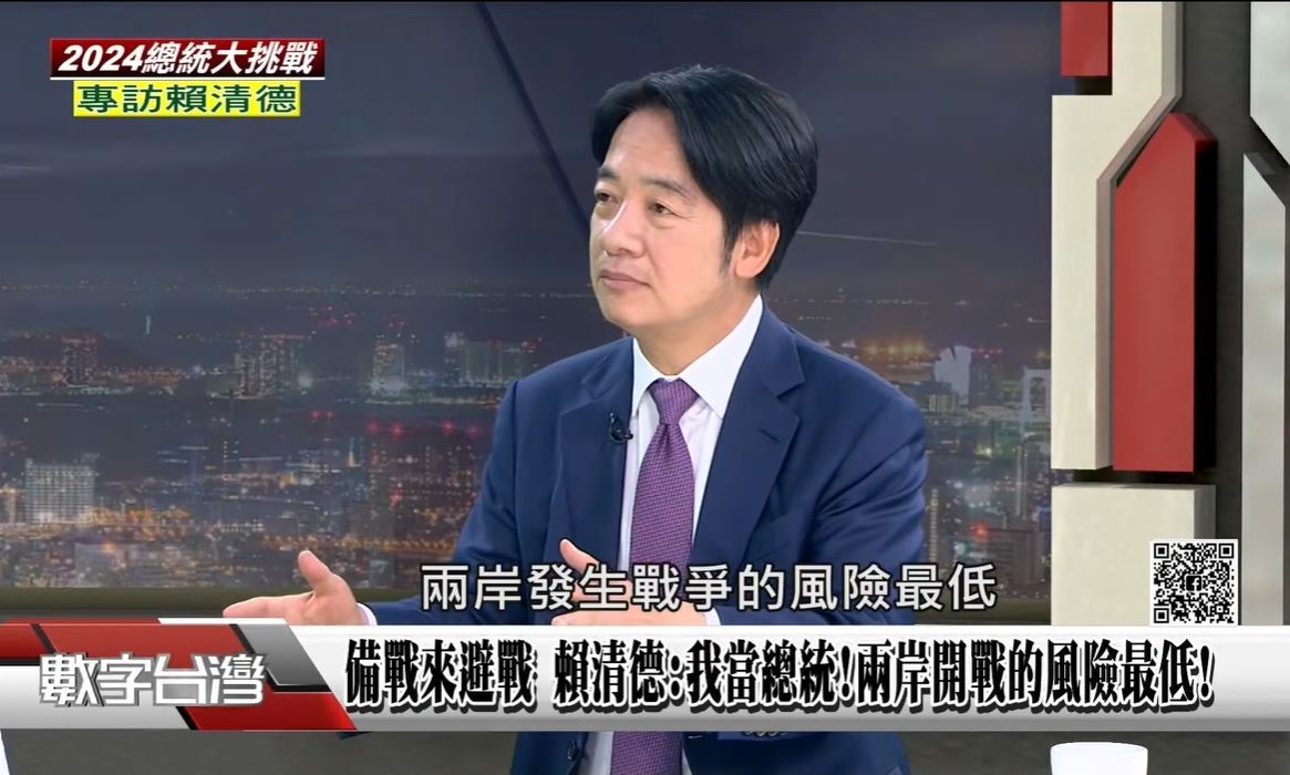 備戰來避戰 賴清德：若當總統兩岸戰爭風險最低