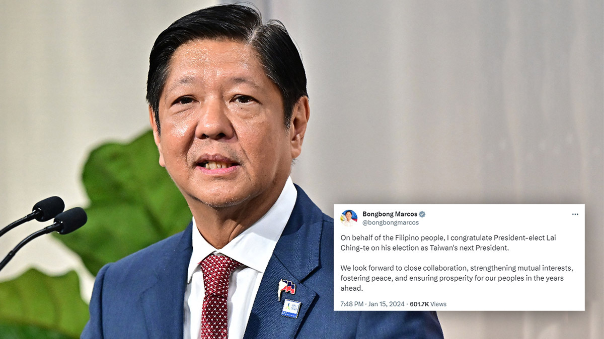 小馬可仕賀賴清德當選台灣總統 美媒：恐引中國不滿
