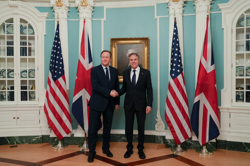 英外相卡麥隆與布林肯會面 稱援烏方案攸關世界安全