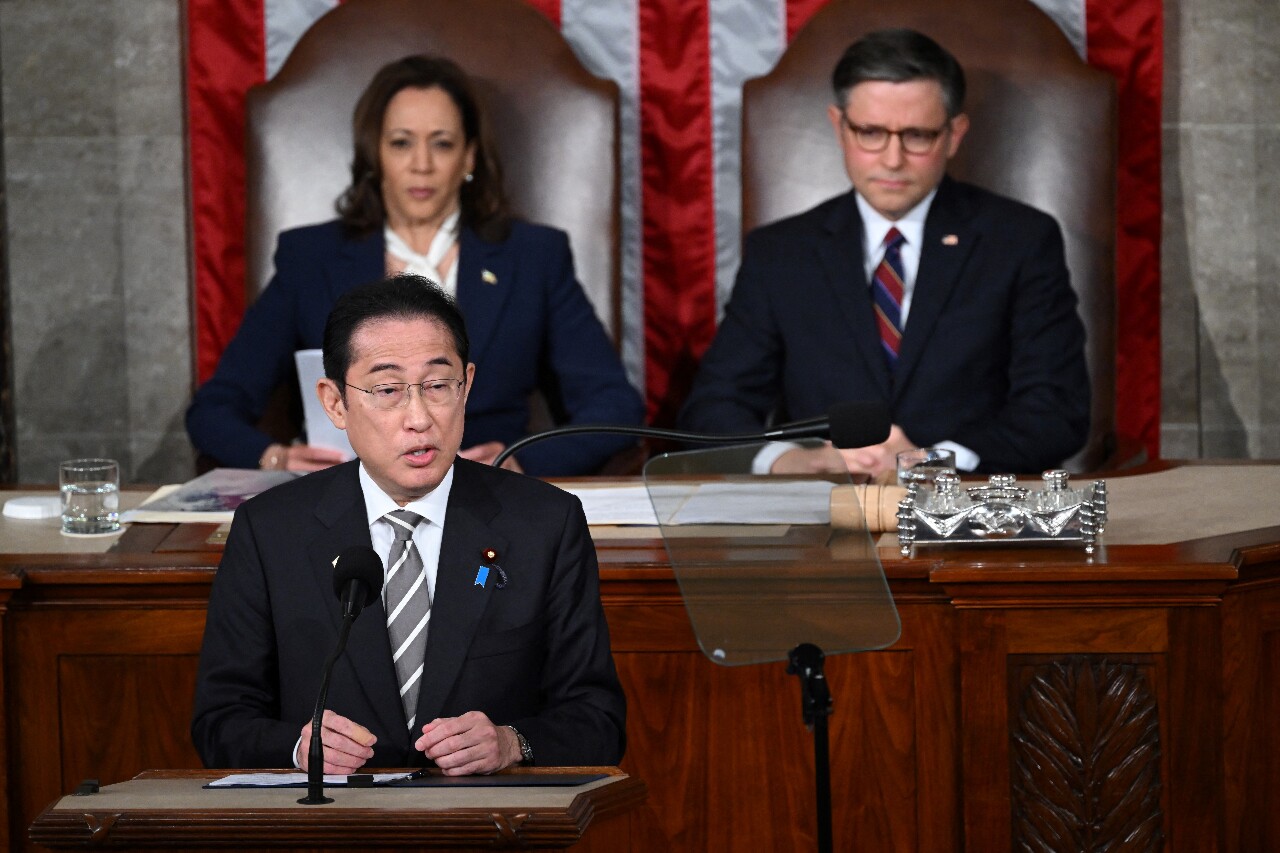 岸田美國國會演說 矢言與美共擔全球責任