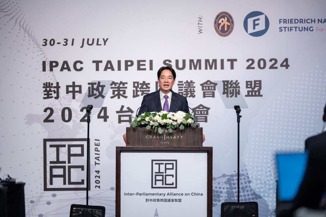 IPAC峰會演說 賴總統：和平四大支柱為指引 促進民主和平繁榮