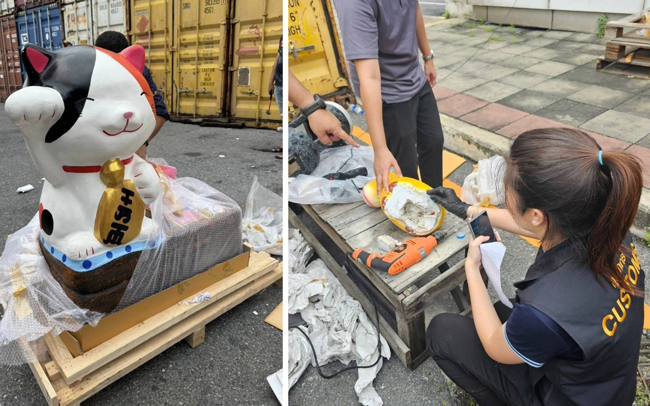 招財貓塞毒品擬運往台灣 泰國海關專案小組攔截