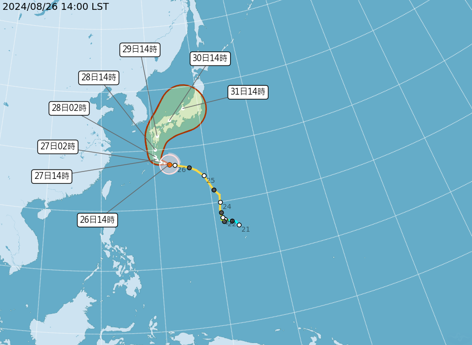 中颱珊珊逼近日本  估最快28日晚登陸日本九州