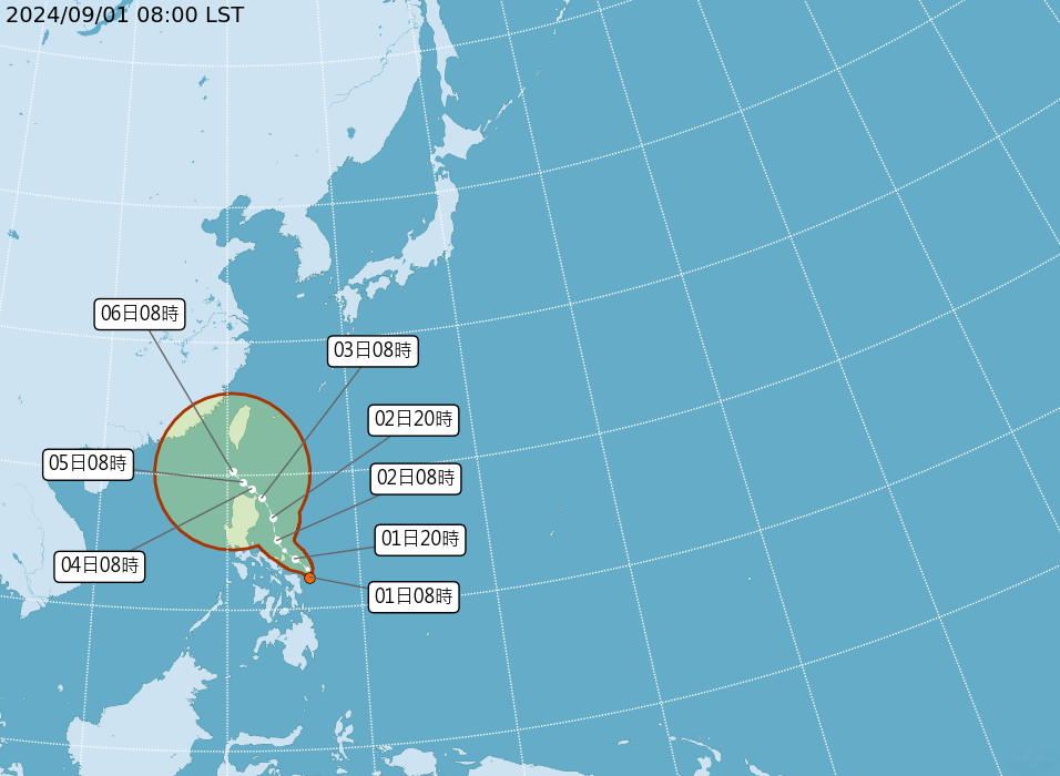 摩羯颱風最快2日生成 3日晚間起台灣水氣增