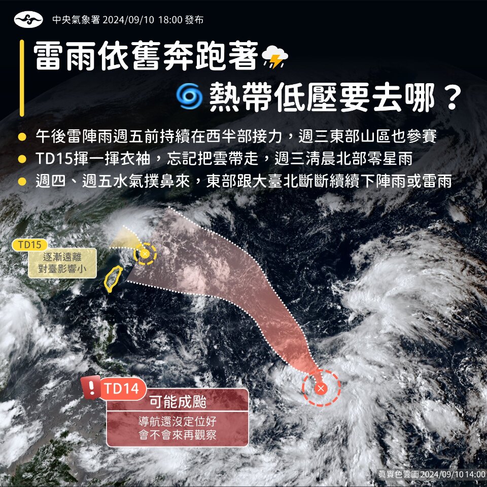 颱風貝碧佳今晚生成   對台暫無直接影響