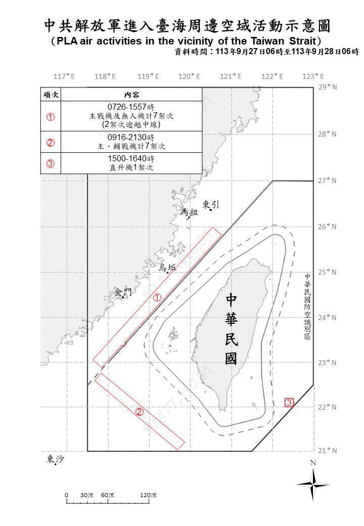 中共22機艦台海周邊活動 國軍嚴密監控