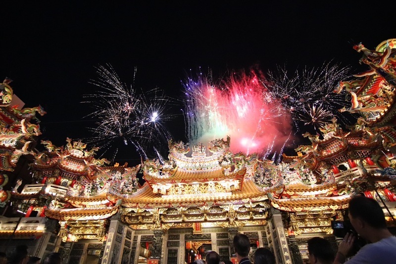 大甲鎮瀾宮重修落成 光雕秀點燈入夜更為絢麗