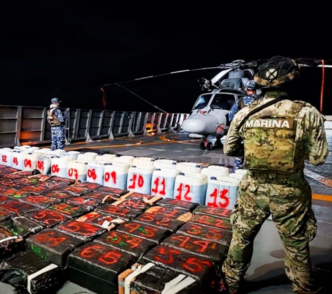 墨西哥海軍查獲8.3噸毒品 創海上緝毒新紀錄