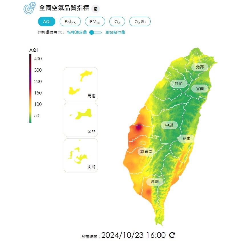 東北季風挾境外空污引發揚塵 全台多縣市空品亮橘燈