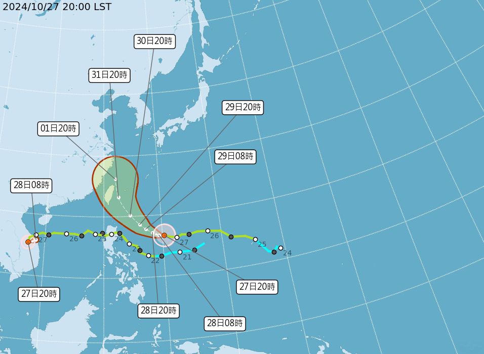 颱風康芮更靠近台灣30日起顯著降雨 海陸警可能齊發