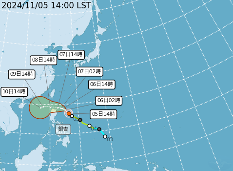 颱風銀杏7日至8日距台最近   發布警報機會低