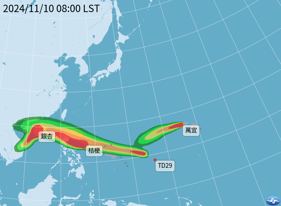 天兔颱風最快晚間生成 史上首次11月4颱並存