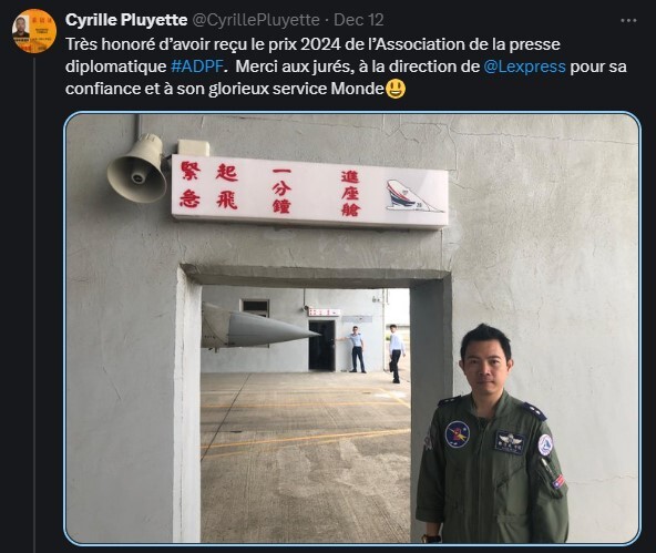 法記者深入國軍報導台灣備戰 榮獲年度外交媒體獎