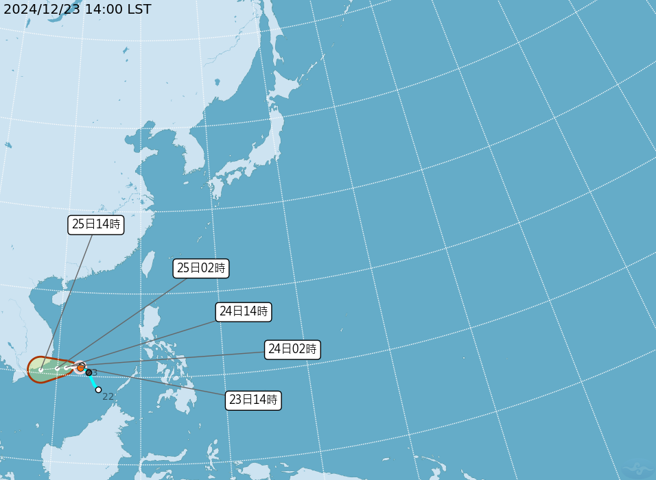 12月颱帕布生成  朝中南半島移動對台無直接影響