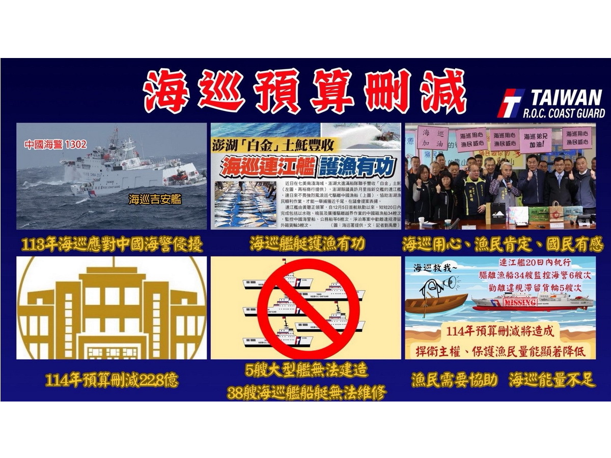 新版財劃法 海巡署：影響海防安全